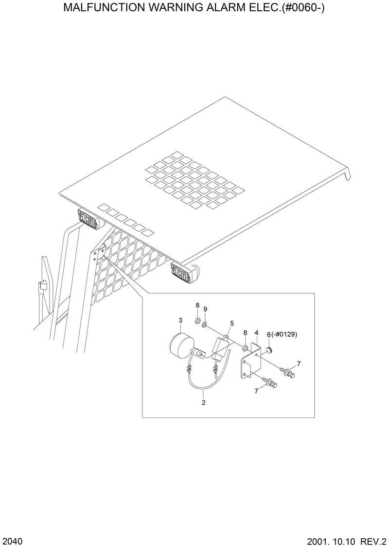 Схема запчастей Hyundai HSL610 - MALFUNCTION WARNING ALARM ELEC.(#0060-) 