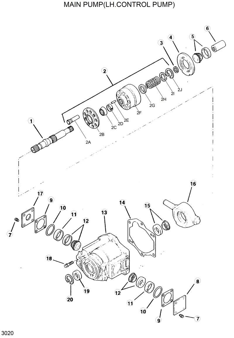 Схема запчастей Hyundai HSL610 - MAIN PUMP(LH CONTROL PUMP) 