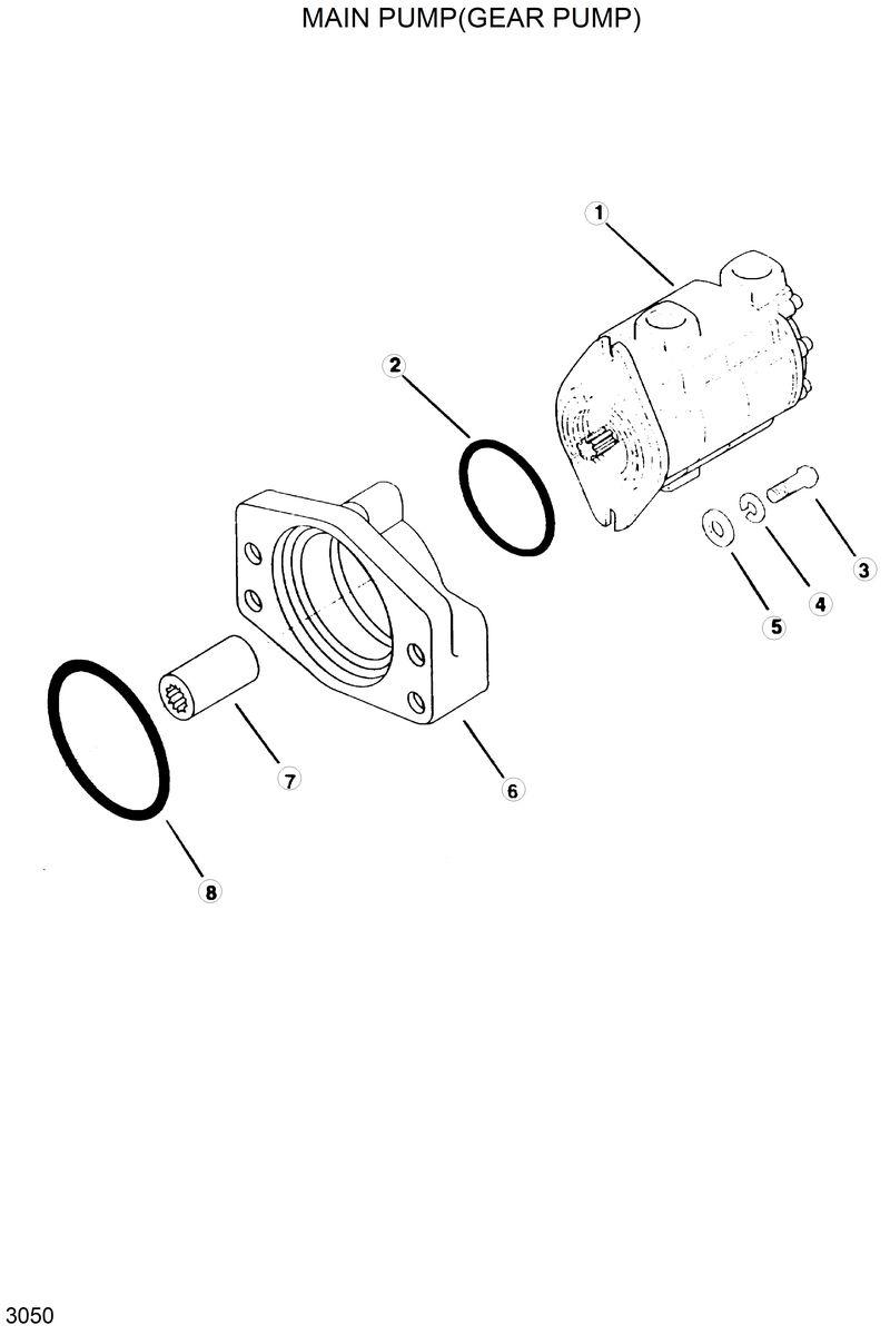 Схема запчастей Hyundai HSL610 - MAIN PUMP(GEAR PUMP) 
