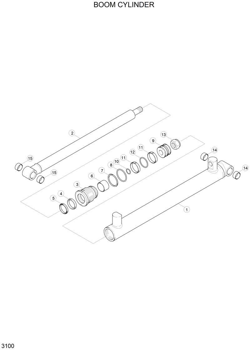 Схема запчастей Hyundai HSL610 - BOOM CYLINDER 