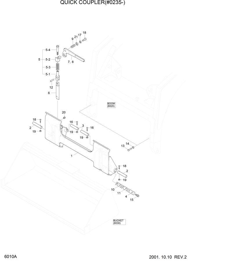 Схема запчастей Hyundai HSL610 - QUICK COUPLER(#0235-) 