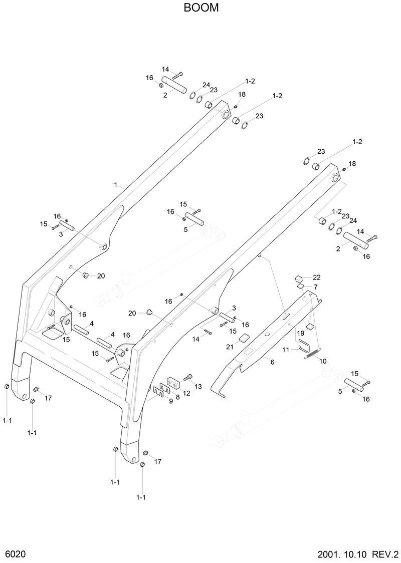 Схема запчастей Hyundai HSL610 - BOOM 