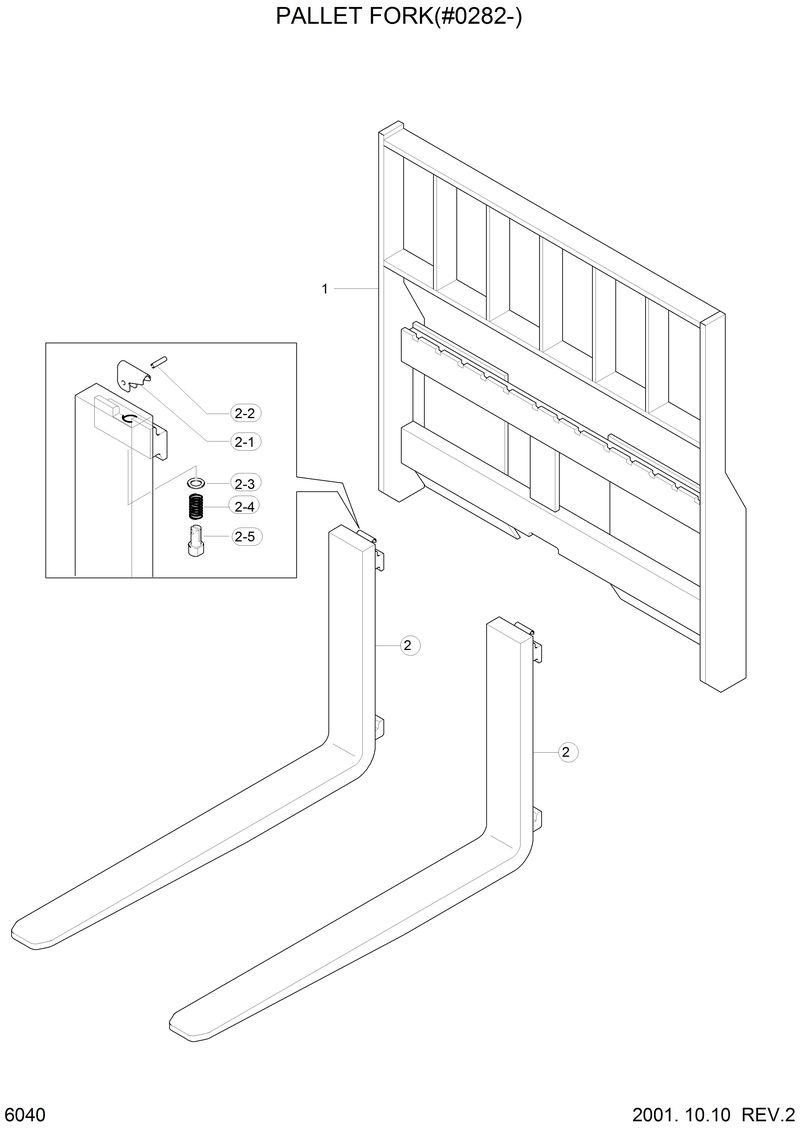 Схема запчастей Hyundai HSL610 - PALLET FORK(#0282-) 