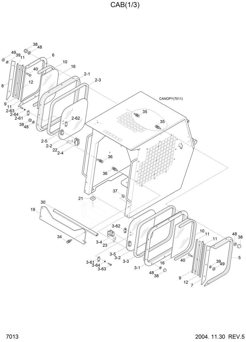 Схема запчастей Hyundai HSL610 - CAB(1/3) 