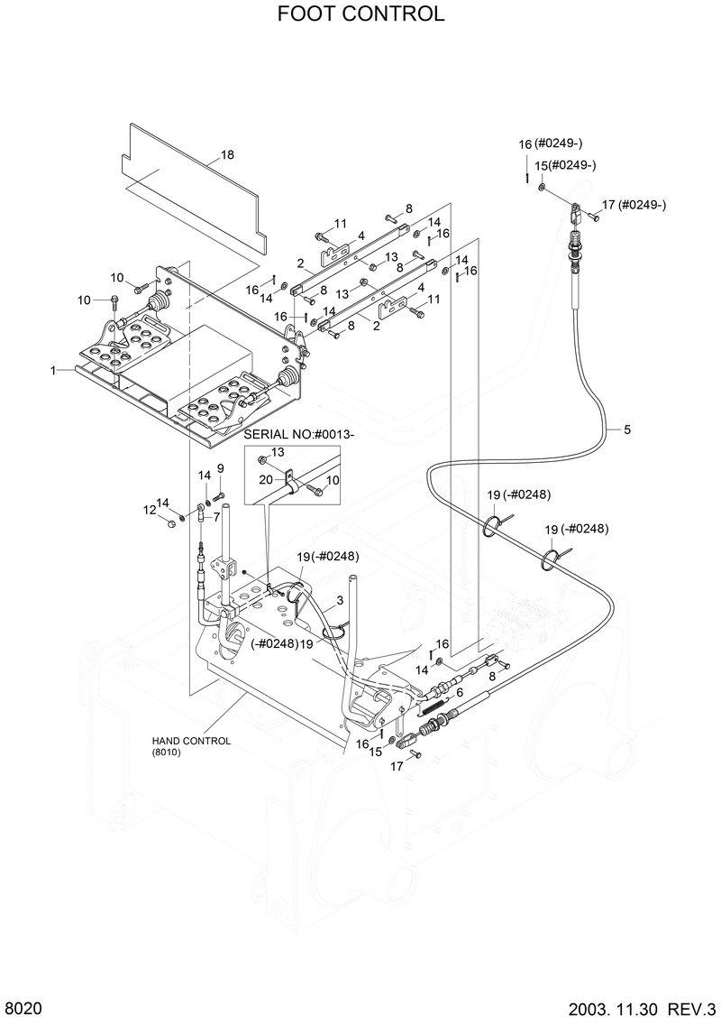 Схема запчастей Hyundai HSL610 - FOOT CONTROL 