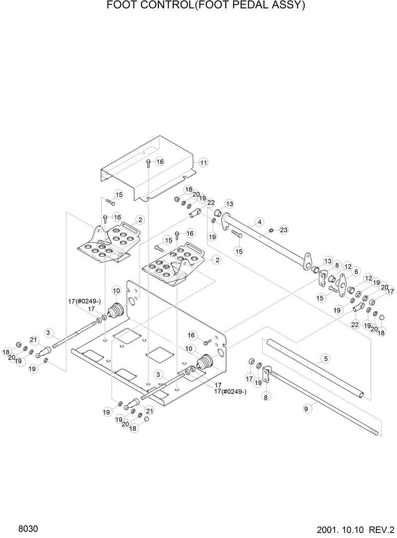 Схема запчастей Hyundai HSL610 - FOOT CONTROL(FOOT PEDAL ASSY) 