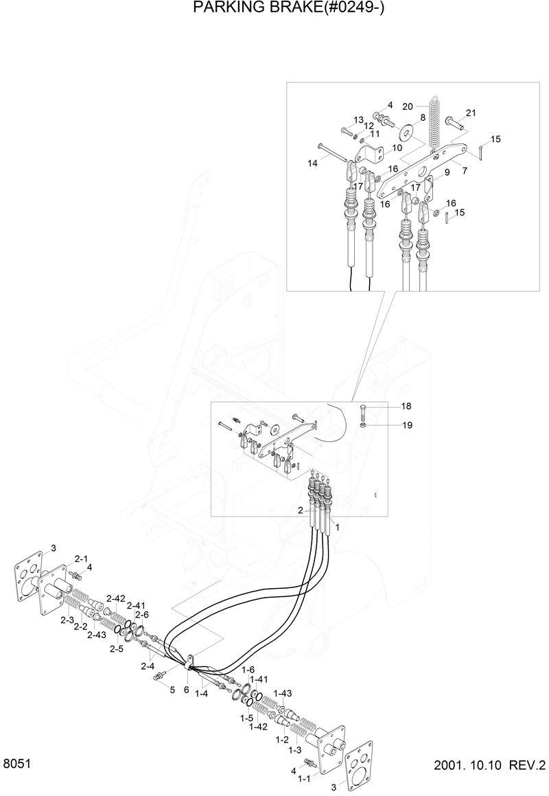 Схема запчастей Hyundai HSL610 - PARKING BRAKE(#0249-) 