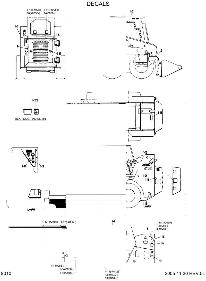 Схема запчастей Hyundai HSL610 - DECALS 