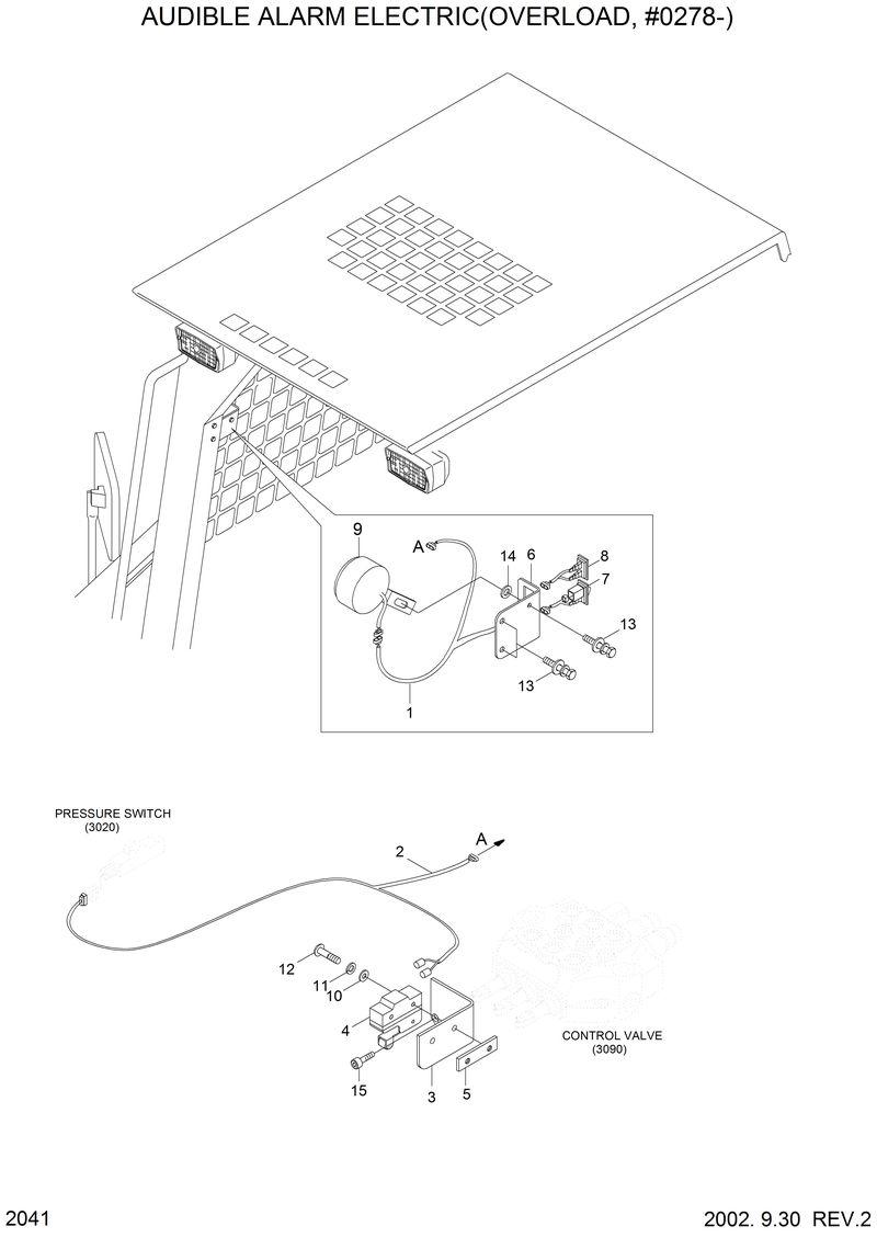Схема запчастей Hyundai HSL810 - AUDIBLE ALARM ELECTRIC(OVERLOAD,#0278-) 