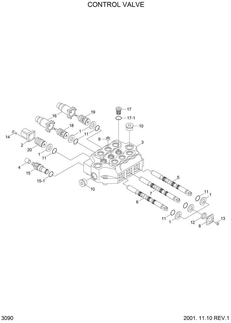 Схема запчастей Hyundai HSL810 - CONTROL VALVE 