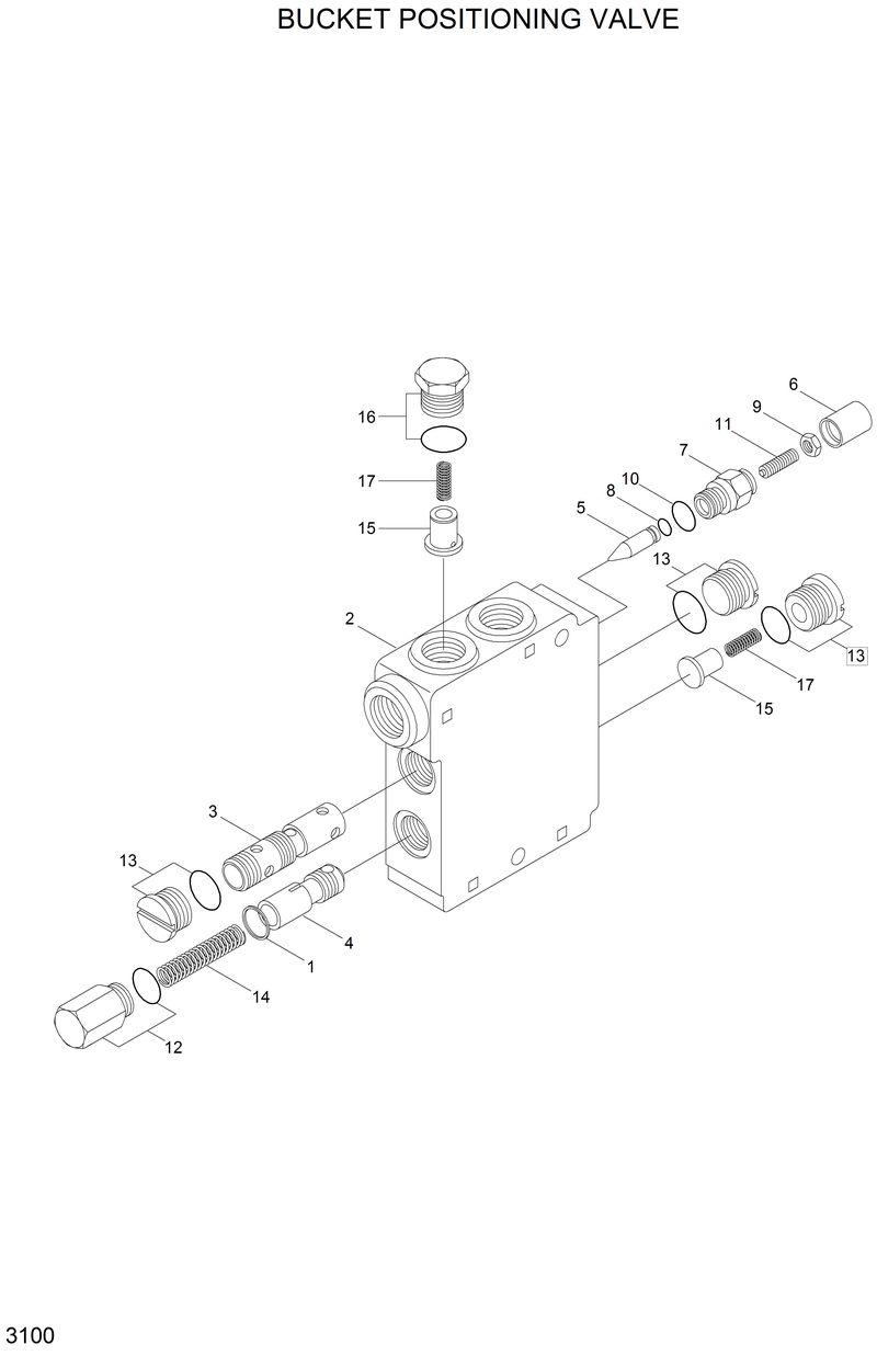 Схема запчастей Hyundai HSL810 - BUCKET POSITIONING VALVE 