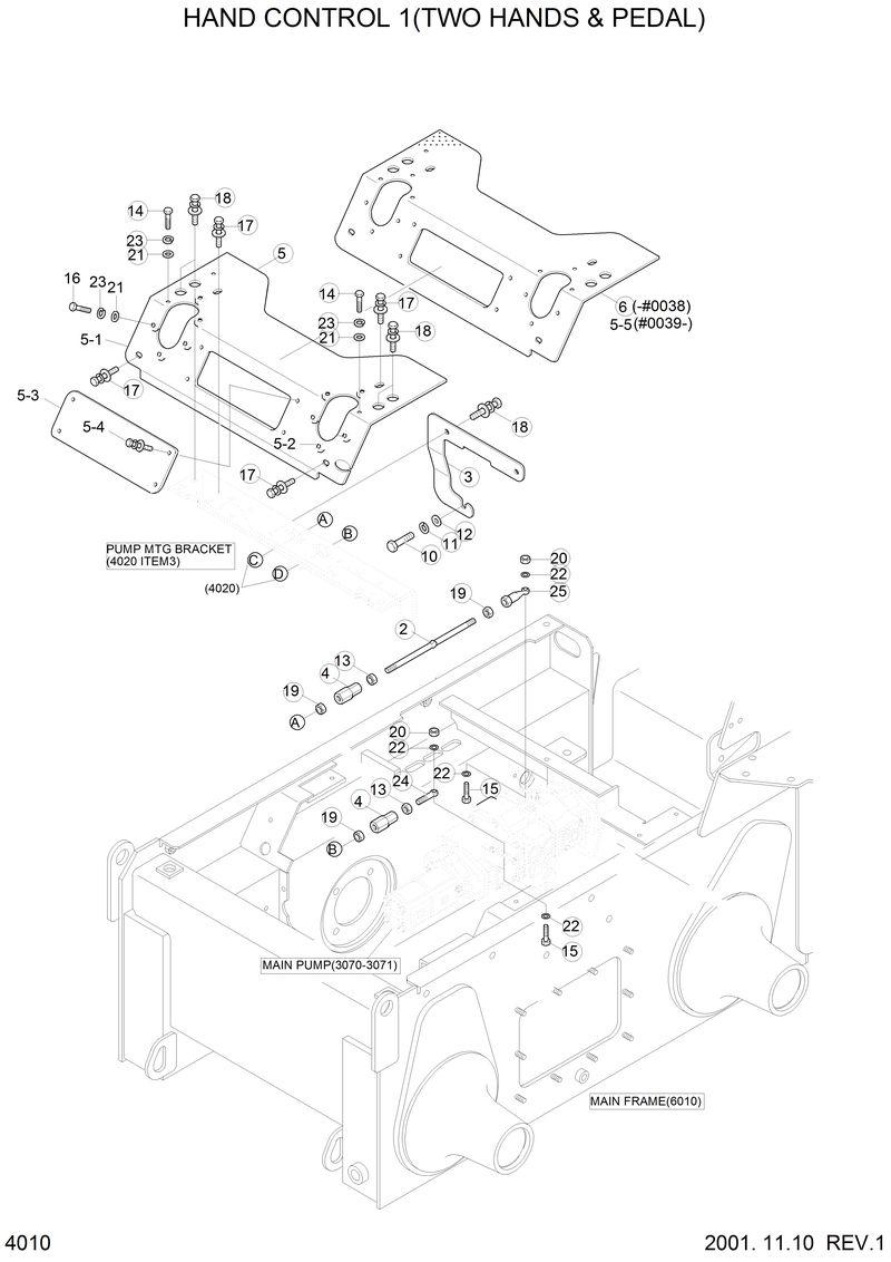 Схема запчастей Hyundai HSL810 - HAND CONTROL 1(TWO HANDS &amp; PEDAL) 