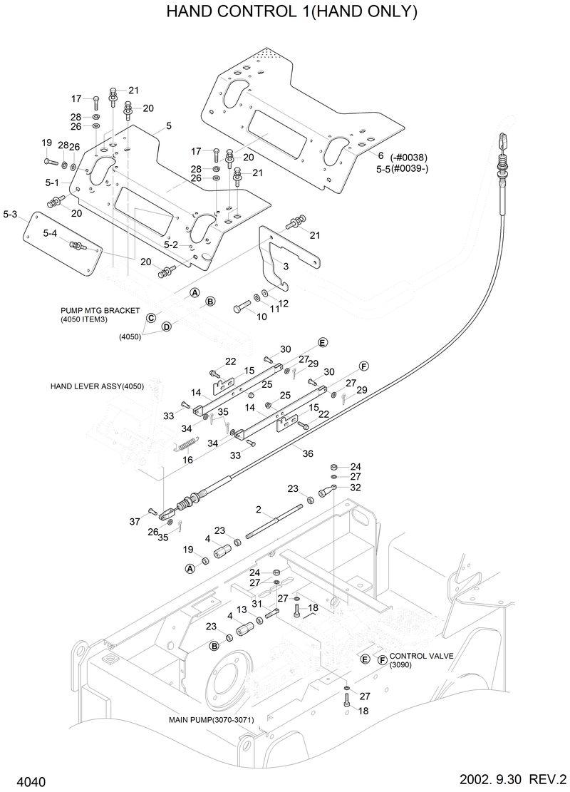 Схема запчастей Hyundai HSL810 - HAND CONTROL 1(HAND ONLY) 