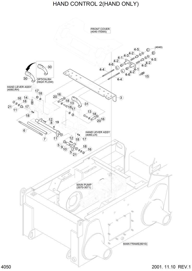 Схема запчастей Hyundai HSL810 - HAND CONTROL 2(HAND ONLY) 