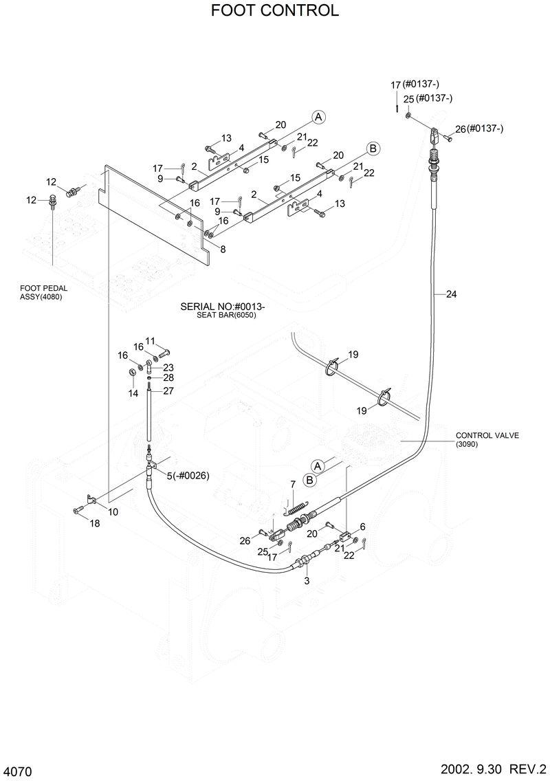 Схема запчастей Hyundai HSL810 - FOOT CONTROL 
