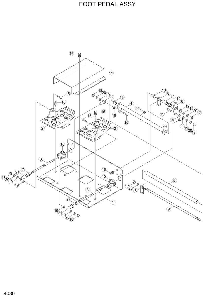 Схема запчастей Hyundai HSL810 - FOOT PEDAL ASSY 