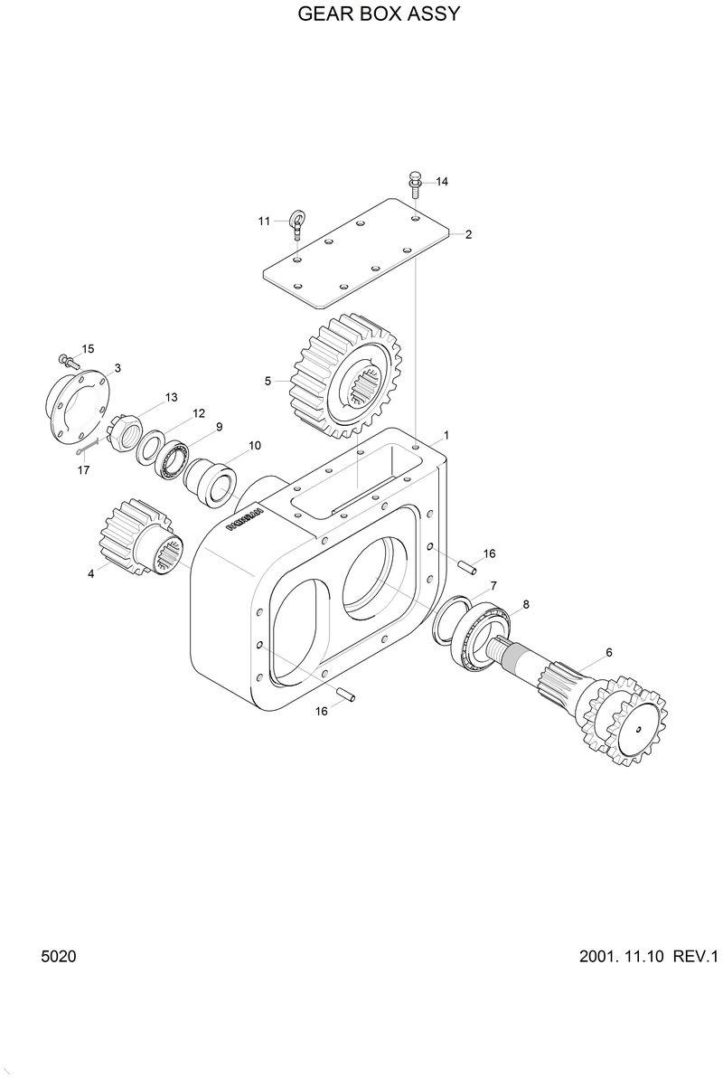 Схема запчастей Hyundai HSL810 - GEAR BOX ASSY 