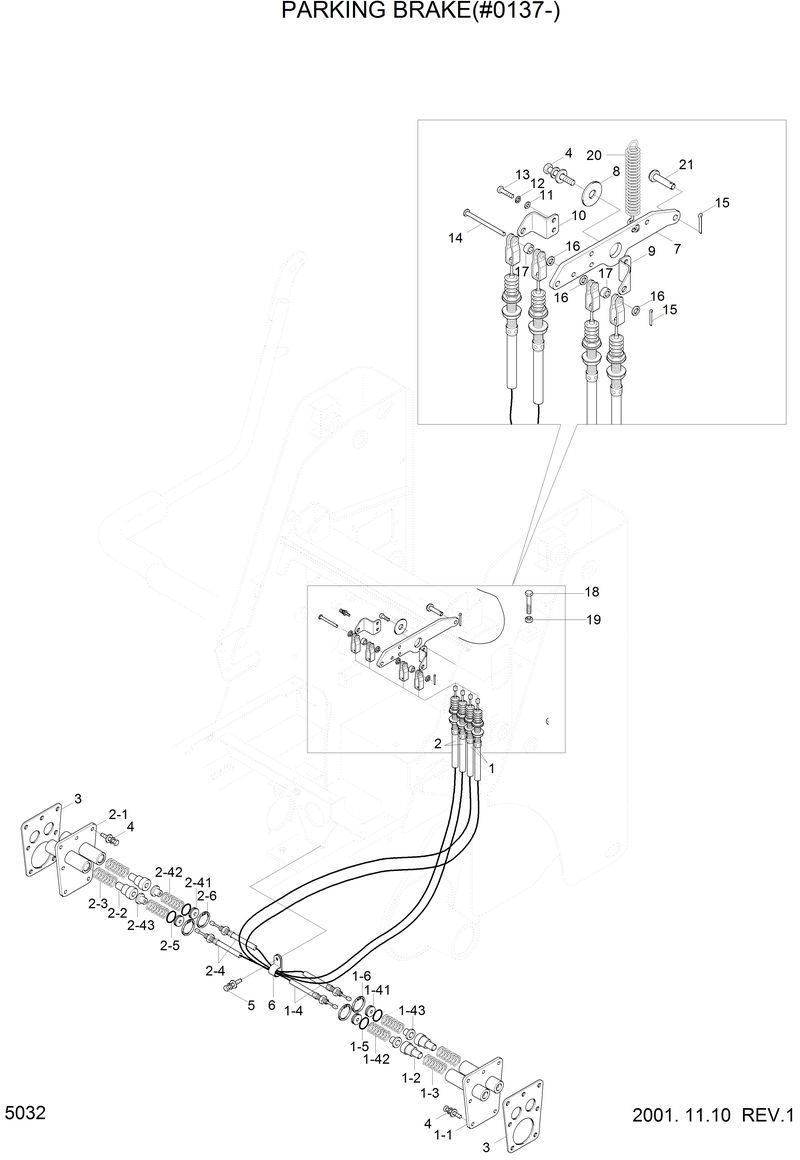 Схема запчастей Hyundai HSL810 - PARKING BRAKE(#0137-) 