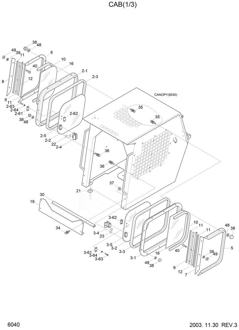 Схема запчастей Hyundai HSL810 - CAB(1/3) 