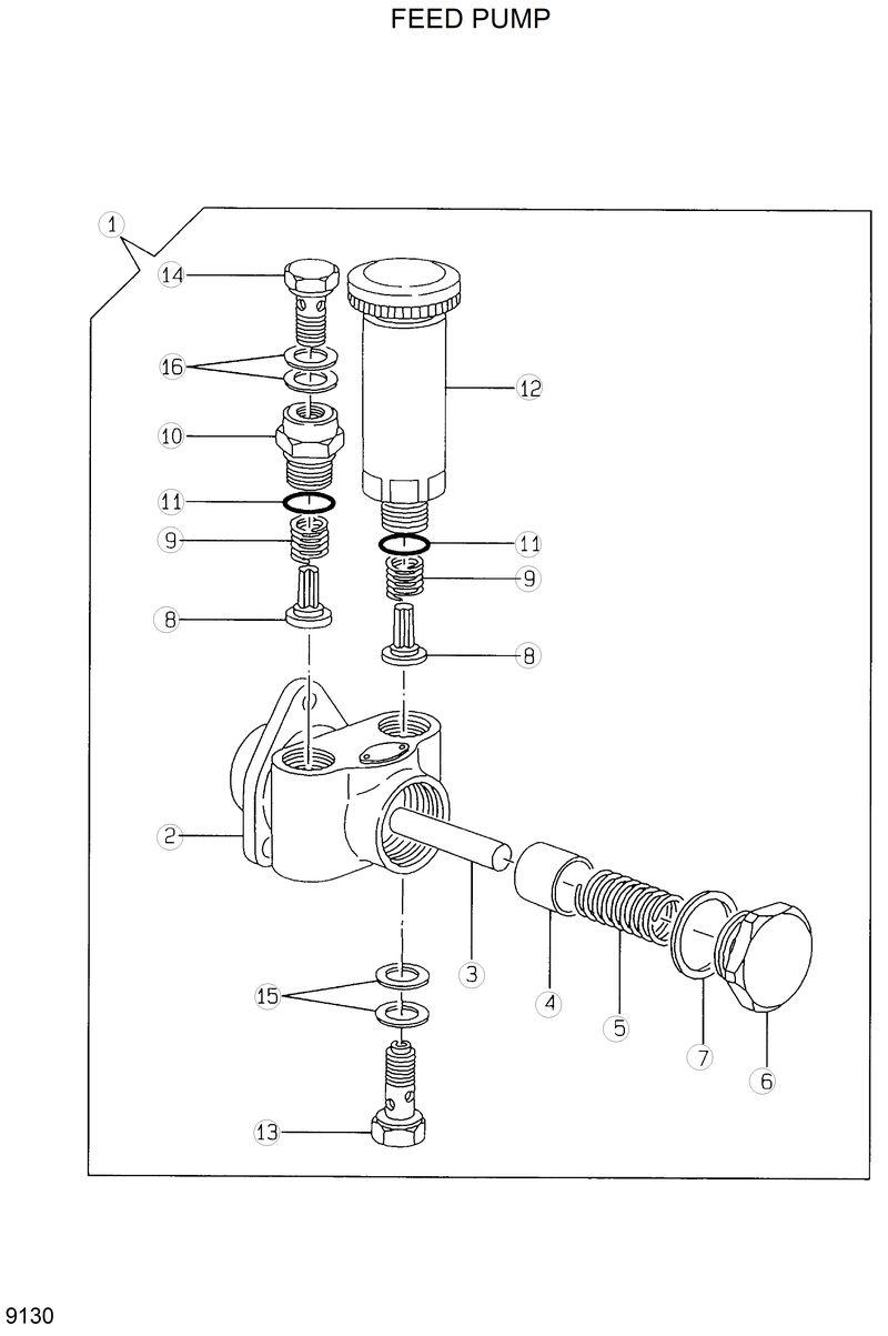 Схема запчастей Hyundai HSL810 - FEED PUMP 
