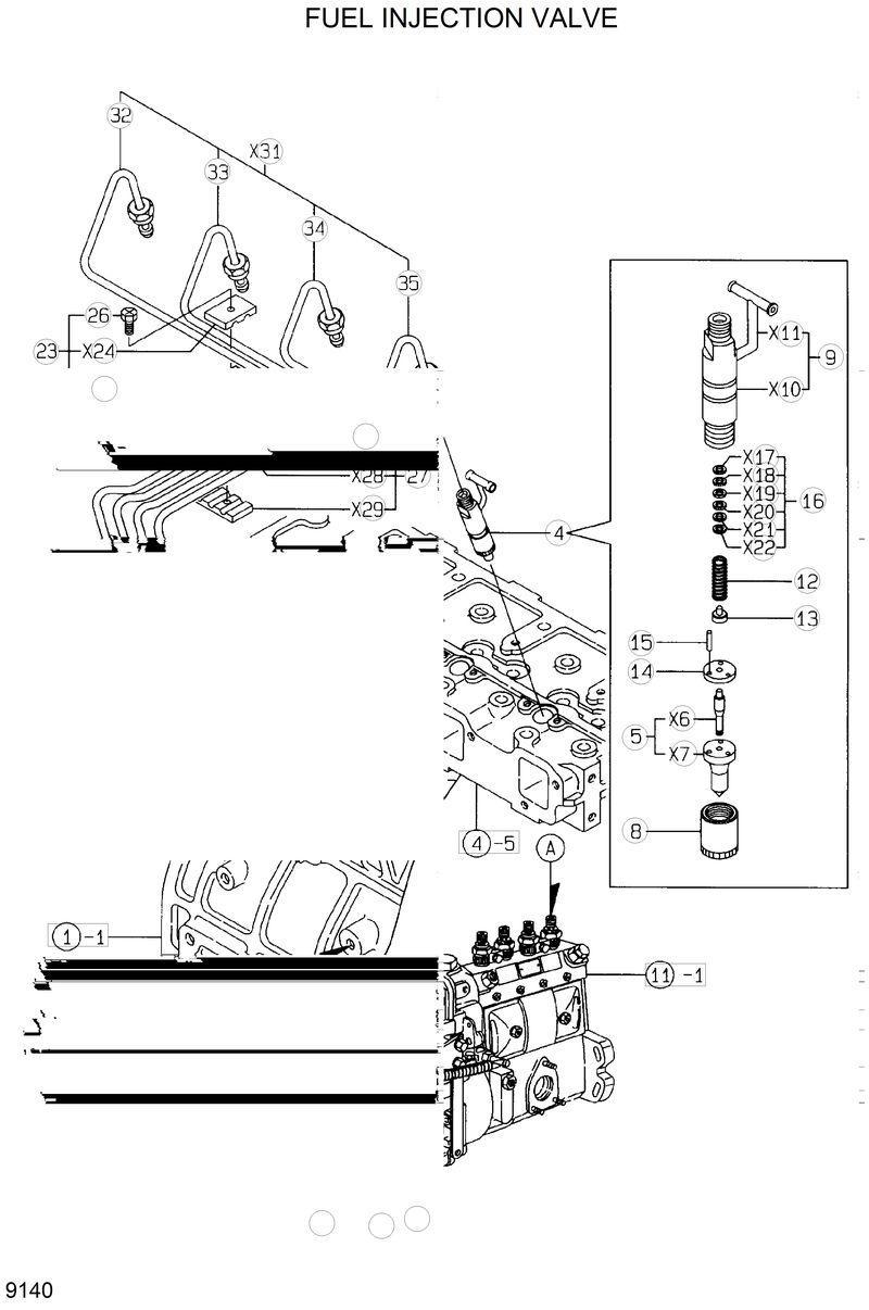 Схема запчастей Hyundai HSL810 - FUEL INJECTION VALVE 