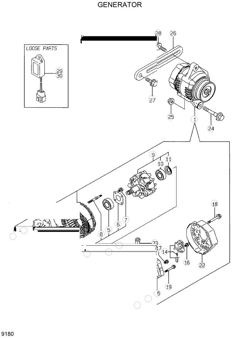 Схема запчастей Hyundai HSL810 - GENERATOR 