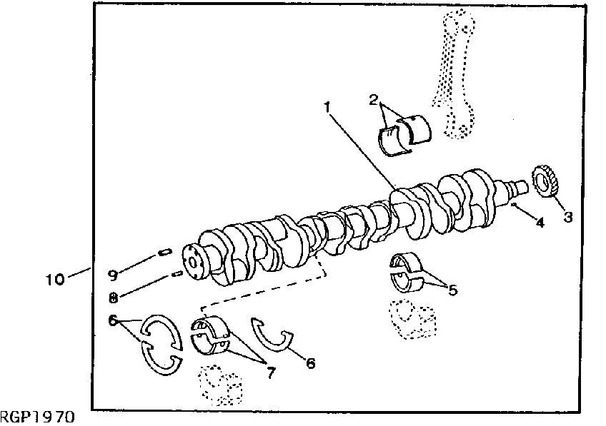 Схема запчастей John Deere 90 - 11B - REPLACEMENT UNDERSIZE MAIN BEARING CRANKSHAFT AND BEARING KIT 10 - ENGINE