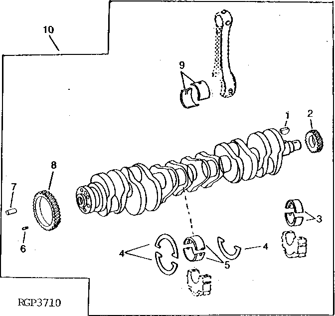 Схема запчастей John Deere 90 - 13 - UNDERSIZE CONNECTING ROD JOURNAL CRANKSHAFT AND BEARING KIT 10 - ENGINE