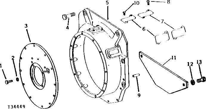 Схема запчастей John Deere 90 - 22 - FLYWHEEL HOUSING 10 - ENGINE