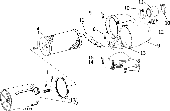 Схема запчастей John Deere 90 - 4 - AIR CLEANER AND SUPPORT 15 - INTAKE AND EXHAUST SYSTEM
