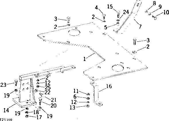 Схема запчастей John Deere 90 - 3 - RADIATOR SUPPORTS 25 - COOLING SYSTEM