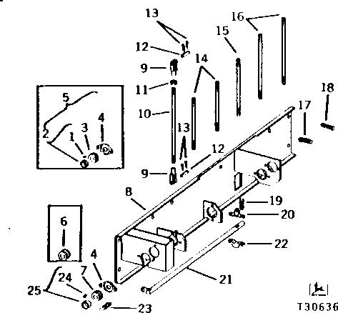 Схема запчастей John Deere 90 - 3 - BEARING BRACKET AND CONTROL VALVE LINKAGE 55 - OPERATING CONTROL LEVERS AND LINKAGE