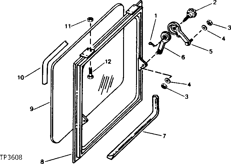 Схема запчастей John Deere 90 - 8 - CAB REAR WINDOW ASSEMBLY 75 - CAB
