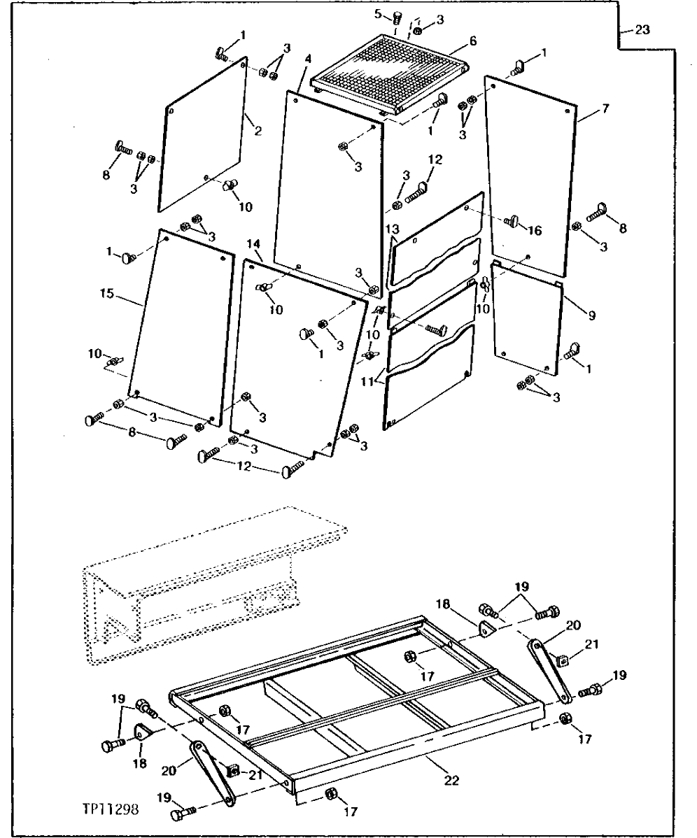 Схема запчастей John Deere 90 - 10 - VANDAL PROTECTION AND STORAGE RACK KIT 75 - CAB