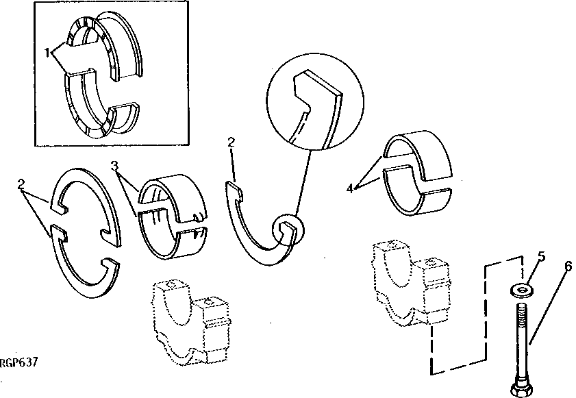 Схема запчастей John Deere 90B - 28 - MAIN AND MAIN THRUST BEARINGS 10 - ENGINE