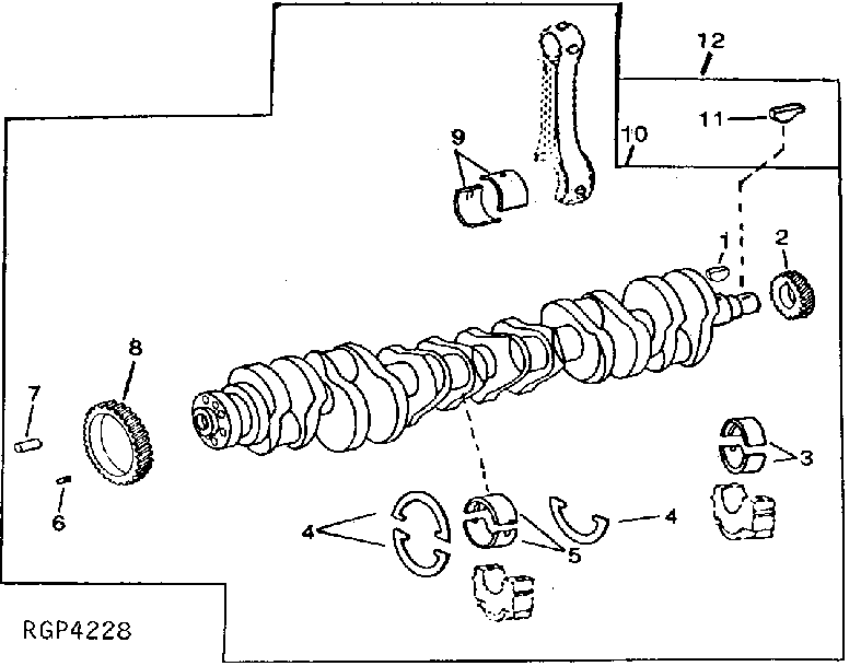 Схема запчастей John Deere 90B - 32 - UNDERSIZE MAIN BEARING CRANKSHAFT AND BEARING KIT 10 - ENGINE