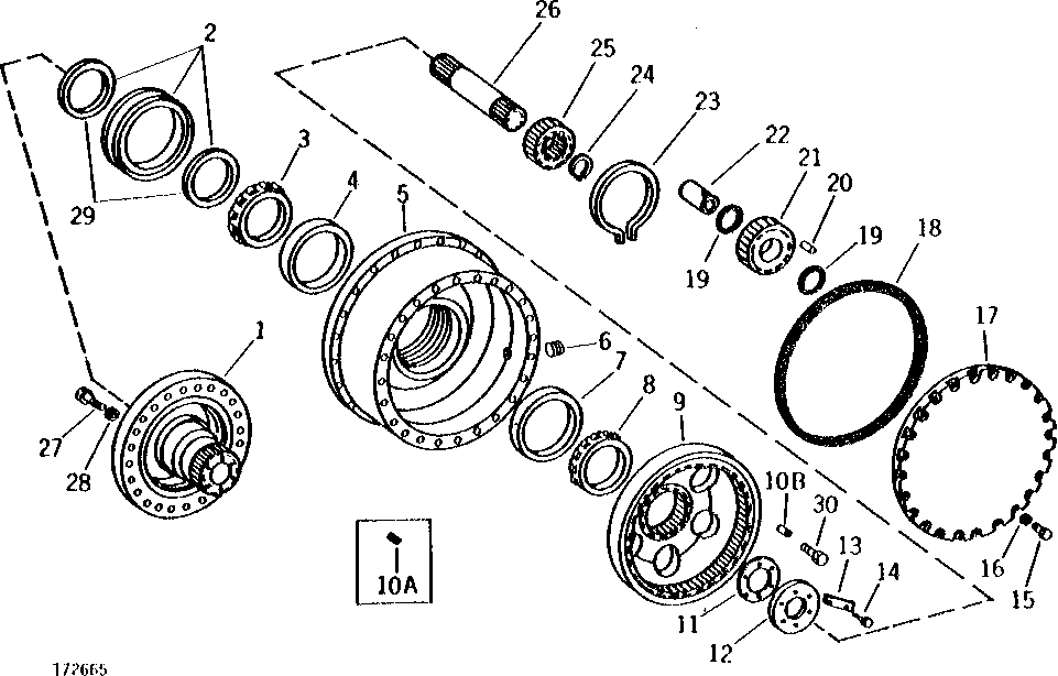 Схема запчастей John Deere 90B - 4 - PLANETARY DRIVE 45 - TRACK AND PLANETARY DRIVE