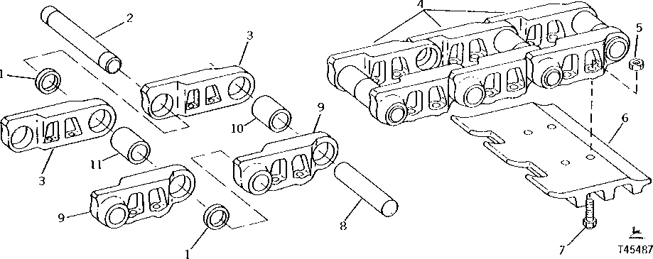Схема запчастей John Deere 90B - 25 - TRACK 45 - TRACK AND PLANETARY DRIVE