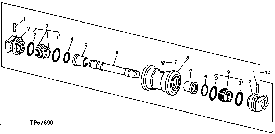Схема запчастей John Deere 90B - 27A - LOWER ROLLER 45 - TRACK AND PLANETARY DRIVE