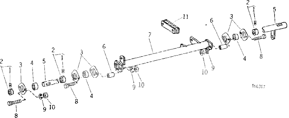 Схема запчастей John Deere 90B - 10 - BUCKET PIVOT ROD 55 - OPERATING CONTROL LEVERS AND LINKAGE