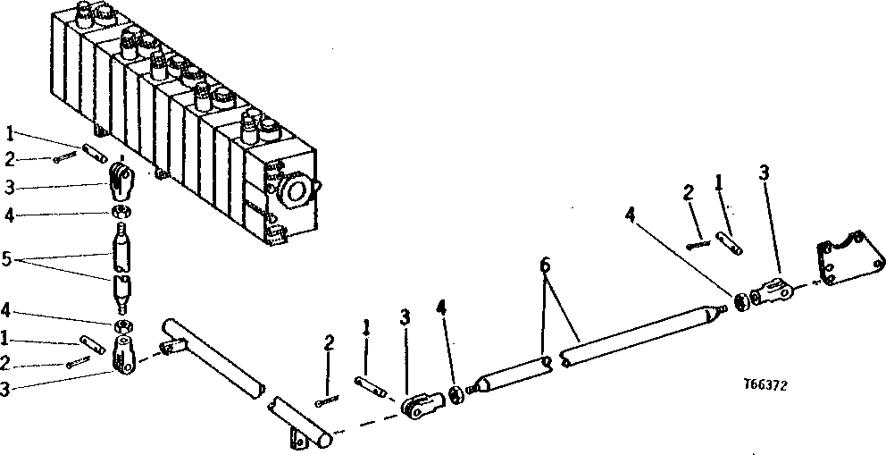 Схема запчастей John Deere 90B - 15 - CONTROL LINKAGE BUCKET 55 - OPERATING CONTROL LEVERS AND LINKAGE