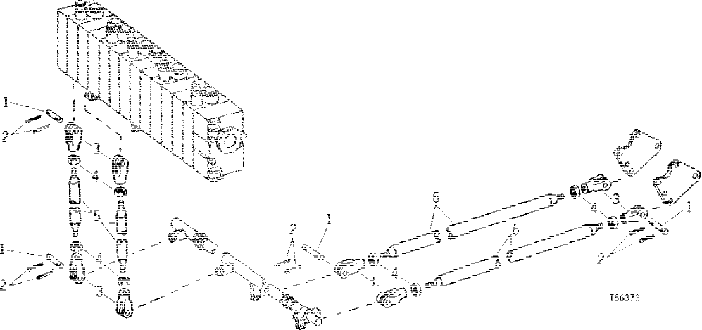 Схема запчастей John Deere 90B - 16 - CONTROL LINKAGE SWING AND LEFT TRACK 55 - OPERATING CONTROL LEVERS AND LINKAGE