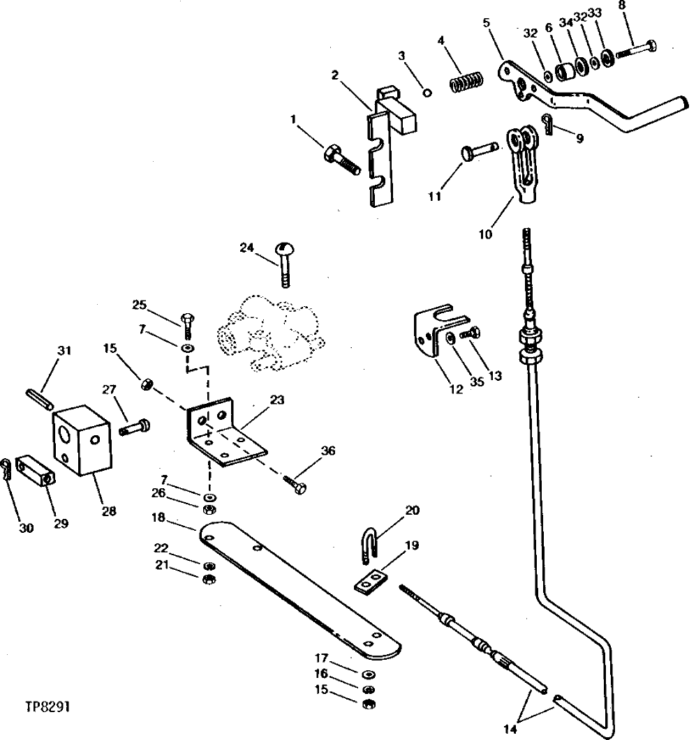 Схема запчастей John Deere 90B - 22 - PILOT CONTROL MANUAL SHUT-OFF 55 - OPERATING CONTROL LEVERS AND LINKAGE