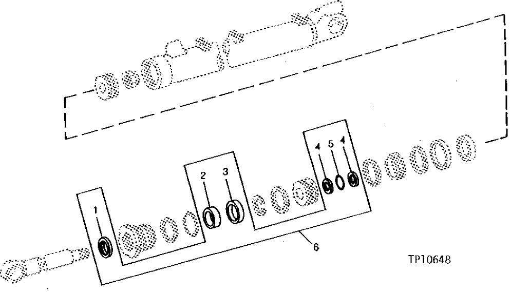 Схема запчастей John Deere 90B - 18 - REPLACEMENT BUCKET CYLINDER REPAIR KIT 65 - BOOM, DIPPERSTICK, BUCKETS AND CYLINDERS
