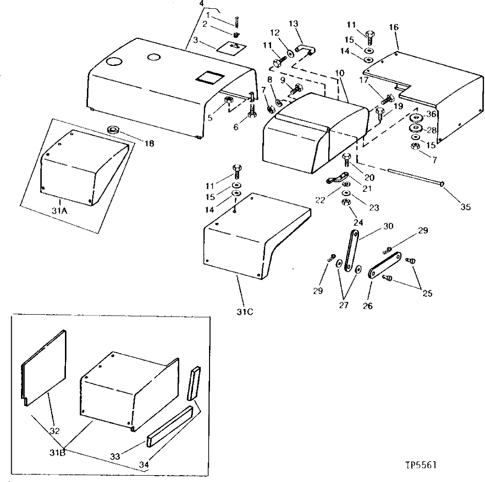 Схема запчастей John Deere 90B - 2 - HOOD, FENDER EXTENSION, AND SWING MOTOR COVER 70 - GRILLE, HOOD, FENDERS AND BUMPER