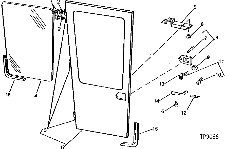 Схема запчастей John Deere 90B - 10 - CAB DOOR 75 - CAB