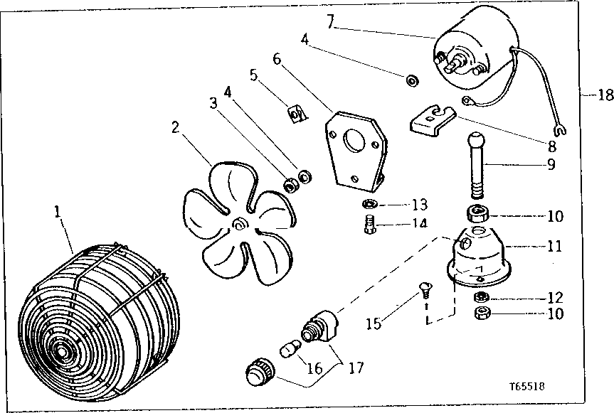 Схема запчастей John Deere 90B - 17 - CAB CIRCULATING FAN 75 - CAB