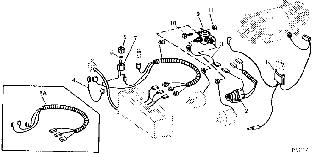 Схема запчастей John Deere 90B - 30 - BLOWER CONDENSER AND COMPRESSOR WIRING 75 - CAB