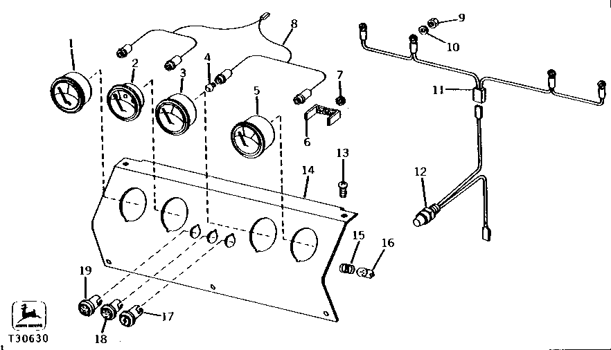 Схема запчастей John Deere 90B - 2 - INSTRUMENT PANELS AND INSTRUMENTS 80 - INSTRUMENTS, SWITCHES, GAUGES AND WIRING