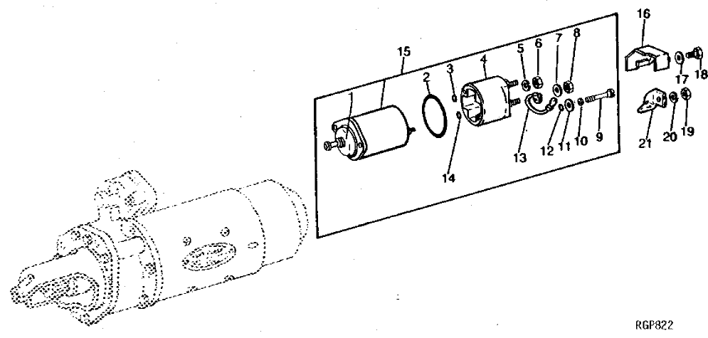 Схема запчастей John Deere 90B - 13 - STARTER SOLENOID SWITCH 85 - ALTERNATOR, STARTING MOTOR, REGULATOR AND BATTERIES